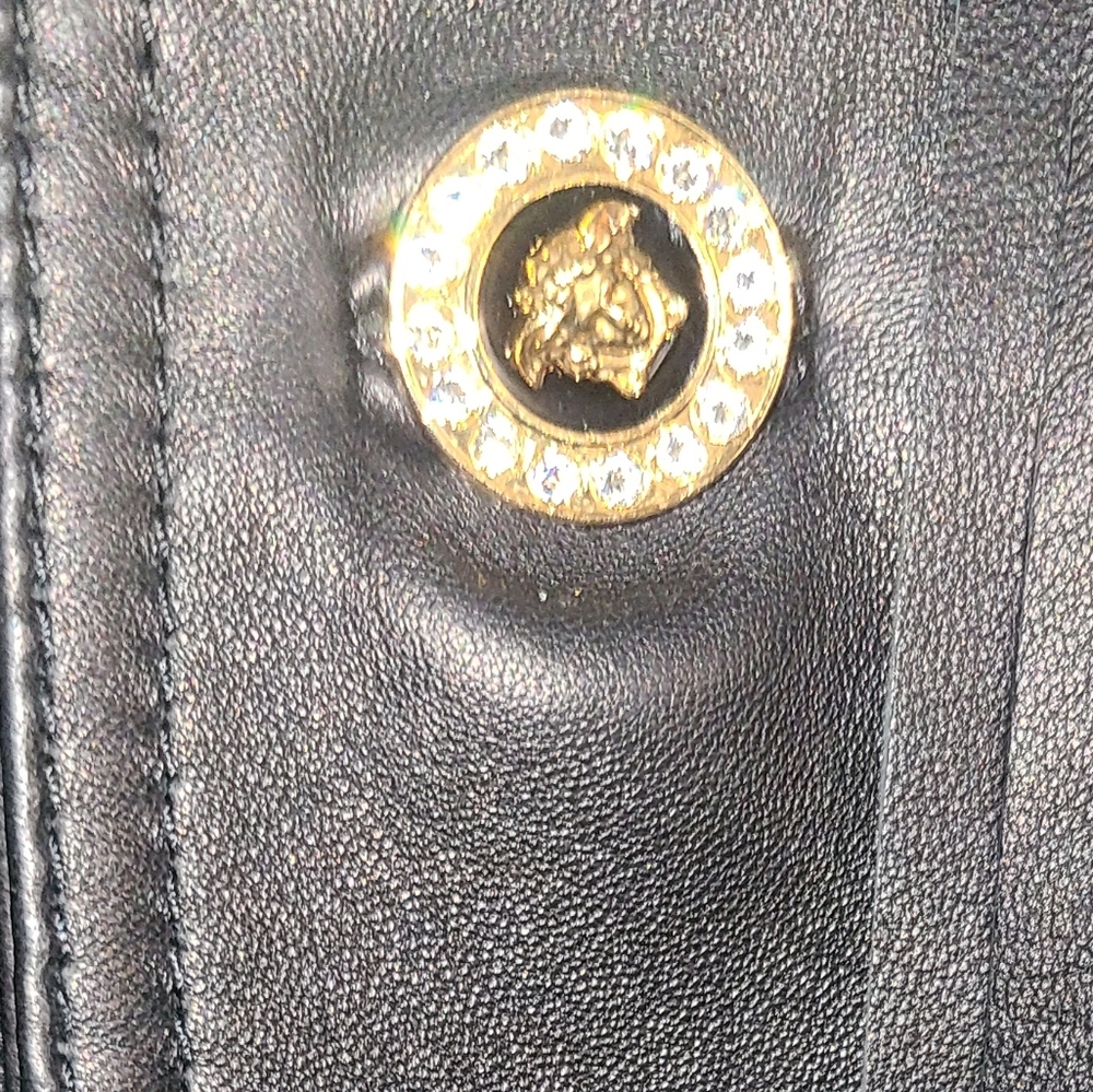 Versace fringe Leather jacket 56it NWT - Picture 3 of 15